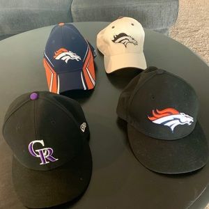Men’s broncos and Rockies hat bundle